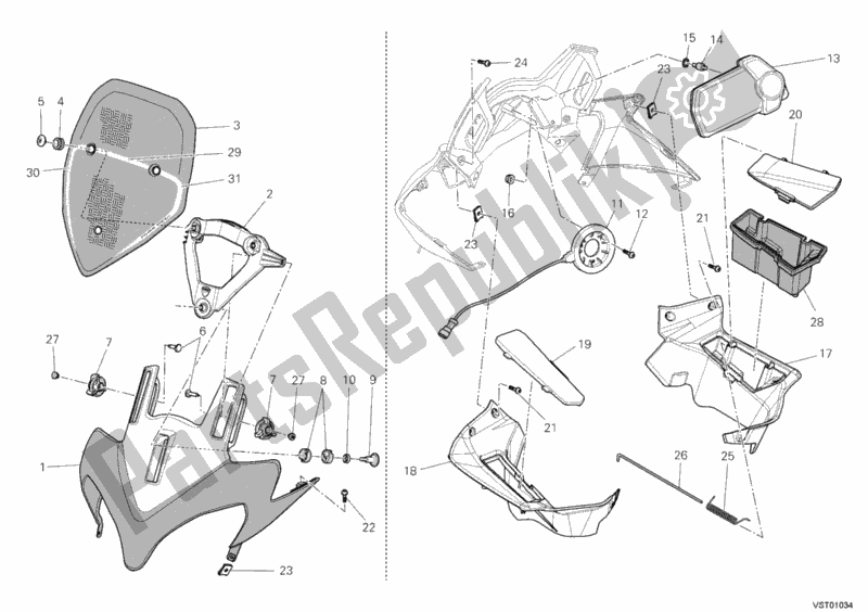 Toutes les pièces pour le Capot du Ducati Multistrada 1200 S Pikes Peak 2012